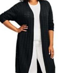 Black Short Sleeve Long Duster Size L/XL Range Unbranded